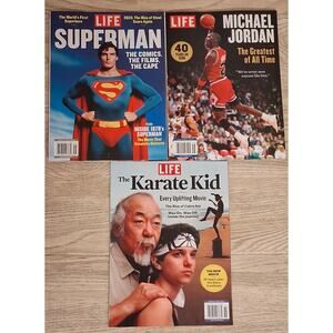 Lot Of 3 Pop Culture Cover LIFE Magazines Superman, The Karate Kid And Jordan